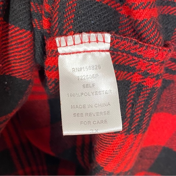 White Birch Plus Size Button Up Shacket Top Buffalo Plaid Red Black Size 3X - Picture 8 of 10
